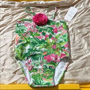 Janie and Jack Tropical Floral Kids Swim One Piece